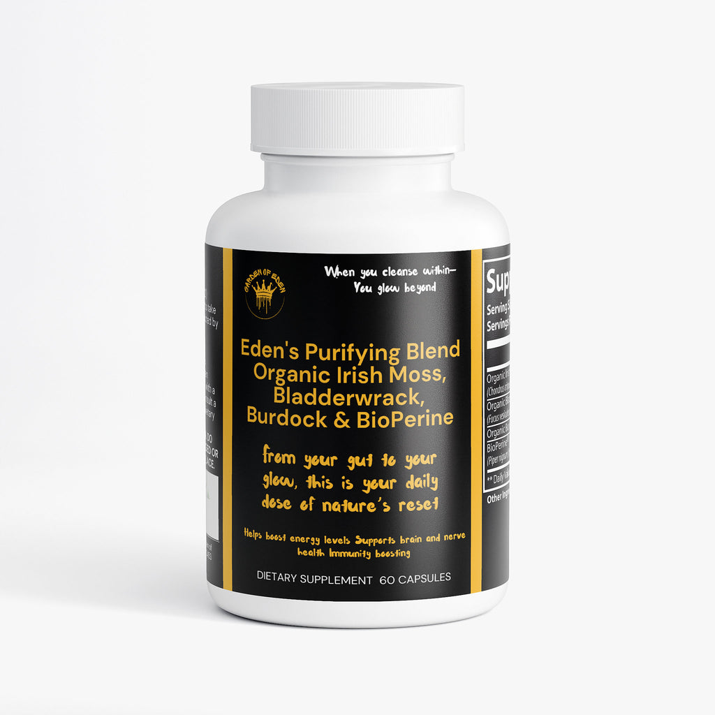 Purifying Essence Organic Blends Irish Moss, Bladderwrack, Burdock & BioPerine